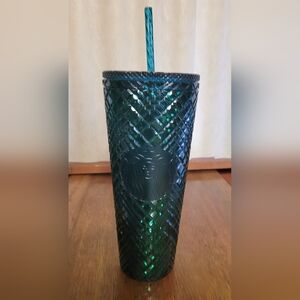 Starbucks Emerald Textured Cup with Straw  (114)